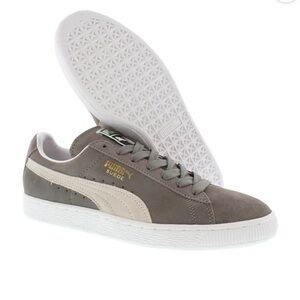 Puma Suede Sneakers in Taupe and Off-White